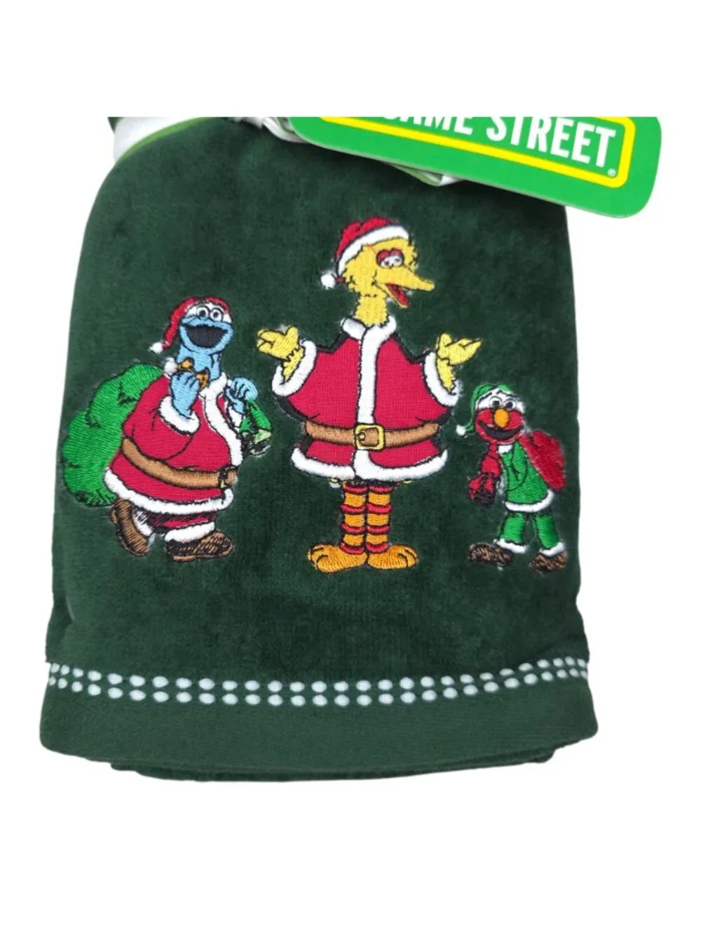 Sesame Street Holiday Hand Towels Set Of 2 Big Bird Cookie Monster Elmo 18